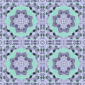 geometric lavender mint -  mosaic check
