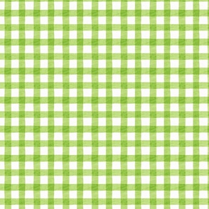 Bright lime gingham - large