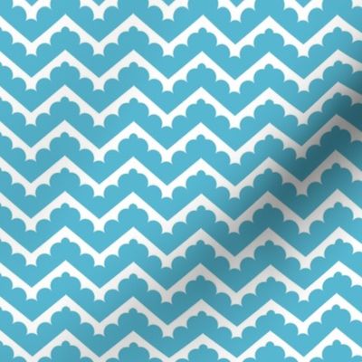 Soft zig zag, rounded zig zag in teal green, small scale
