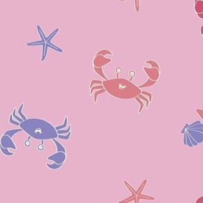 'Cheeky Crabs' on Pink
