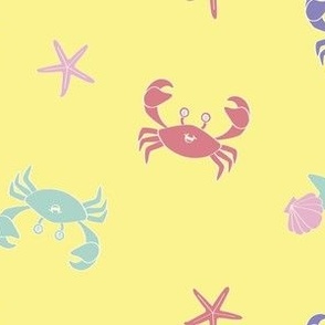 'Cheeky Crabs' on Yellow