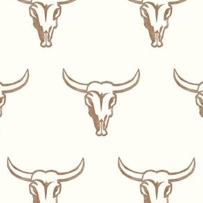 Cow Skull - brown/cream - Western - LAD24
