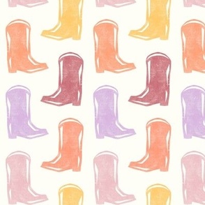 Cowgirl Boots  - Multi purple/orange stack -  Western - LAD24