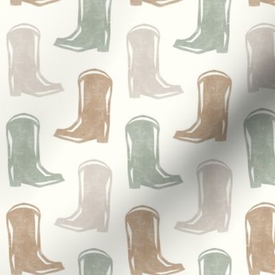 Cowboy Boots  - Multi sage/brown -  Western - LAD24