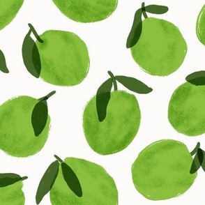 Tossed citrus with green leaves in lime - large