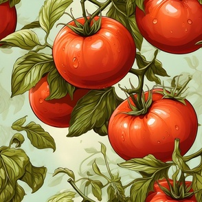 Tomatoes Fabric - small
