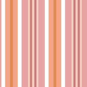 Large Soft Feminine Stripes Pink Peach Cream 