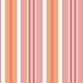 Medium Soft Feminine Stripes Pink Peach Cream