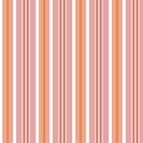 Mini Soft Feminine Stripes Pink Peach Cream