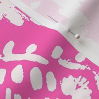 Scribbled Diamond Ikat  -  hibiscus hot pink and white