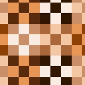 Multicolored checkered board - Brown monochrome