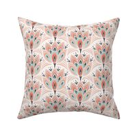  Fioritura - Art Deco Floral Boho White Blush Pink Aqua Regular