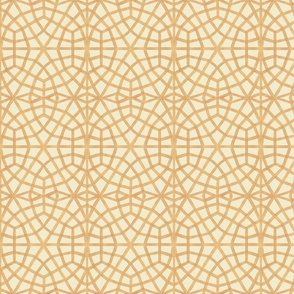 Moroccan Ornate Grid Pattern Tan - Medium Scale
