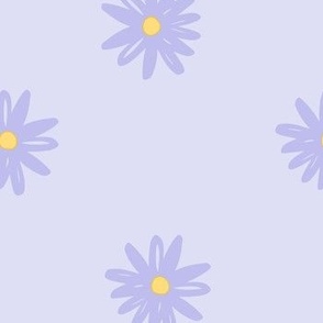 (M) Minimalist Spring Aster Flowers in Pastel Purple and Yellow