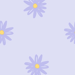 (L) Minimalist Spring Aster Flowers in Pastel Purple and Yellow