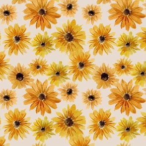 Scatterd Watercolor Sunflowers//Large//20"