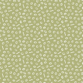 Squiggle Dots Olive Green