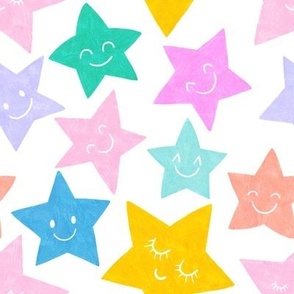 Cute star faces-pastel