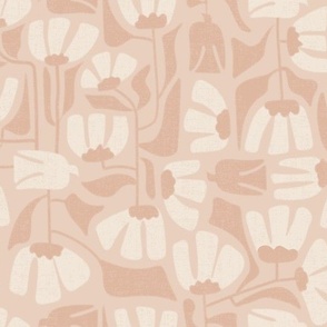 (M) Elegance Abstract Floral in Blush Pink/ Eggshell White