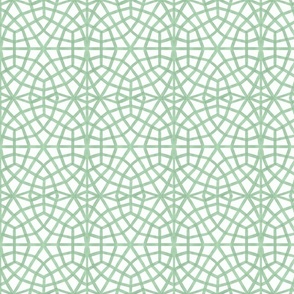 Moroccan Ornate Grid Pattern Green - Medium Scale