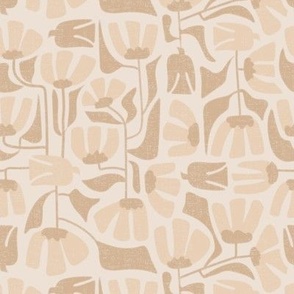 (S) Elegance Abstract Floral in Earthy Beige/ Soft Pink