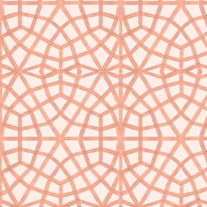 Moroccan Ornate Grid Pattern Terra Cotta - Large Scale