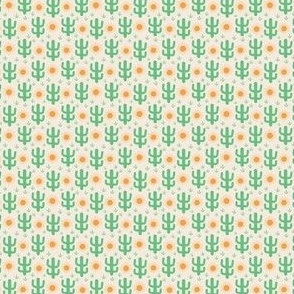 Cute Green Cactus with Orange Sun- Extra Small 