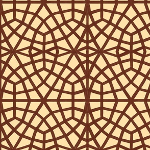 Moroccan Ornate Grid Pattern Sienna - Large Scale