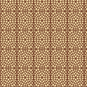 Moroccan Ornate Grid Pattern Sienna - Small Scale