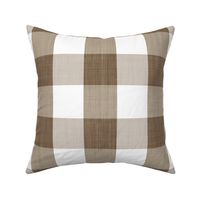 Textured Brown and White Gingham Check 3 inch