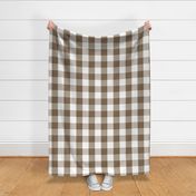 Textured Brown and White Gingham Check 3 inch