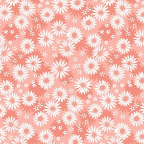 Summer Daisies - peach pink - medium