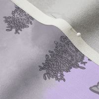 The Serengeti Collection - Wildlife Families - Grey Art Toile on Lilac (Large Format)