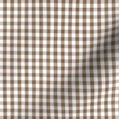 Textured Brown and White Gingham Check 1/4 inch