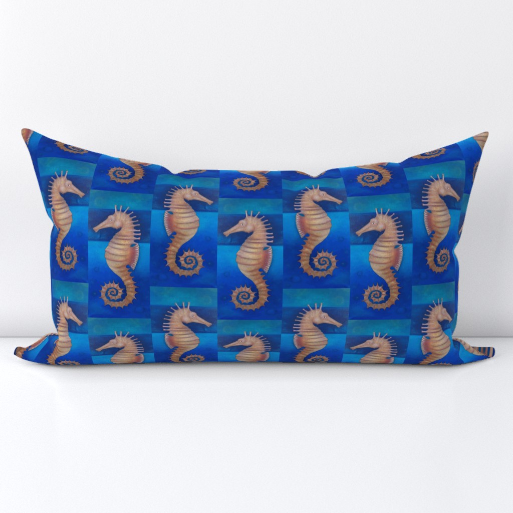 Blue and Gold Seahorses
