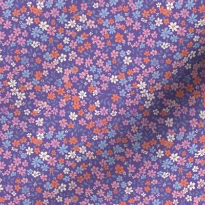 little ditsy floral with purple and orange