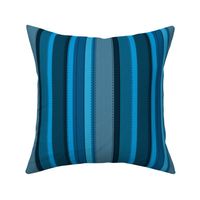 Faux Woven and Stitched Stripes Blue Aqua Teal