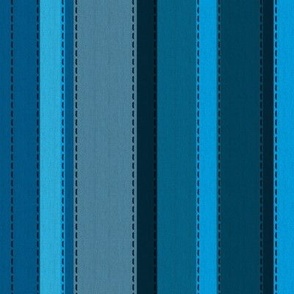 Faux Woven and Stitched Stripes Blue Aqua Teal