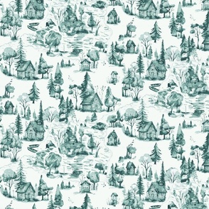 Moose Lake Life Dreams -  by kedoki - half drop pattern in Misty Moutains Color Palette