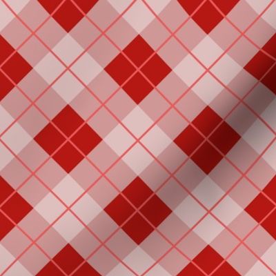 Medium Red & Pink Diagonal Plaid