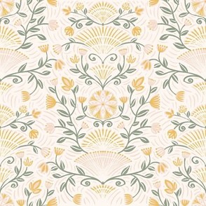 Golden Floral Symmetry: A Harmonious and Beautiful Pattern