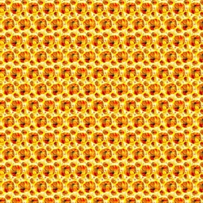 Pixelized Watercolor Pumpkins Tiled, Yellow; MINI SCALE, 1200, v06—autumn, fall, pumpkin, september, august, november, modern, square, tile, polka dots, dot, kitchen, table cloth, quilt, linen, wallpaper