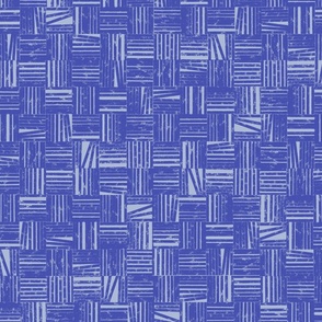 Modern Geometric Grungy Line Art: Azure-Blue Boxed Hand Drawn Lines Atop a Light Beau-Blue Background