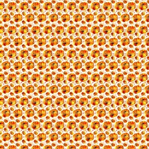  Pixelized Watercolor Pumpkins Tiled; MINI SCALE, 1200, v07, White Background—autumn, fall, pumpkin, september, august, november, modern, square, tile, polka dots, dot, kitchen, table cloth, quilt, linen, wallpaper