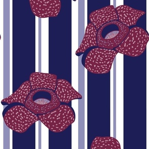 Corpse Flowers - Navy Stripes 
