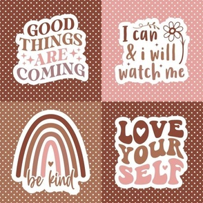 Positive Affirmations 6x6 Patchwork Panels for Cheater Quilt Peel and Stick Wallpaper Swatch Stickers Patches 