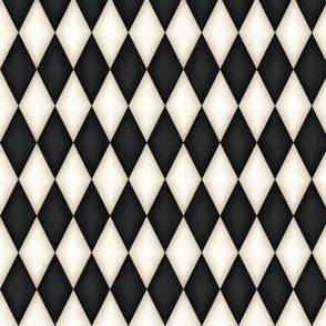Fanciful Black and Antique White Harlequin (small scale)