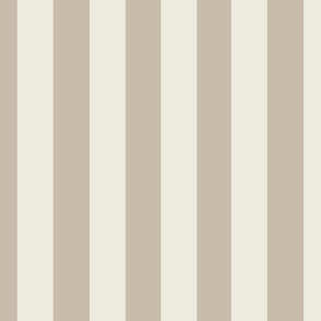 (L) Traditional Awning Stripe 2 inch - Classic Stripes - DUOTONE - Pebble White and Earthy Beige