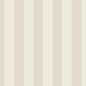 (L) Traditional Awning Stripe 2 inch - Classic Stripes - DUOTONE - Pebble White and Stone Beige