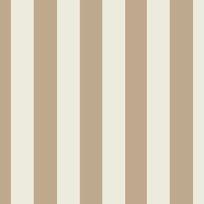 (L) Traditional Awning Stripe 2 inch - Classic Stripes - DUOTONE - Pebble White and Sand Beige